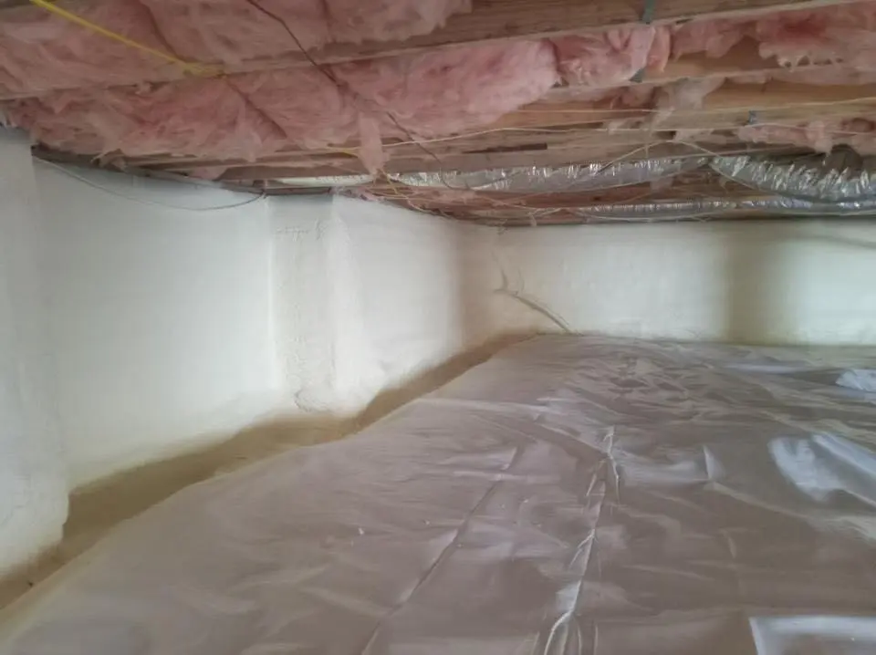 Crawl space encapsulation with closed-cell spray foam for Attic Insulation in Alma